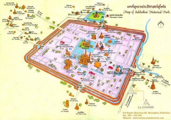 スコータイ史跡公園地図